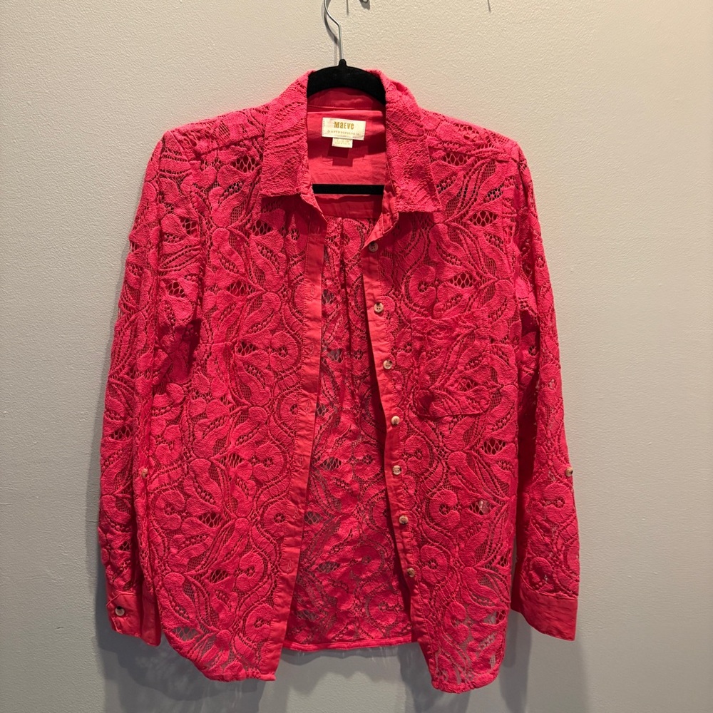 Maeve lace button down